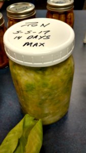 Sauerkraut labeled with date