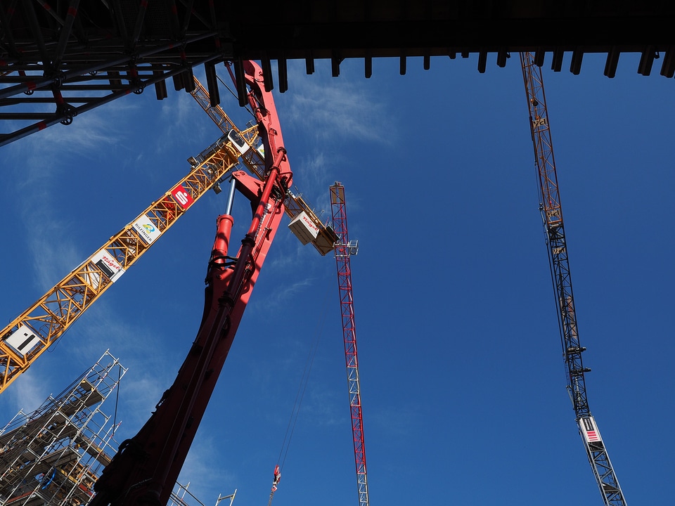 Construction work technology baukran
