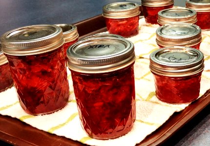 Home-canned strawberry jam