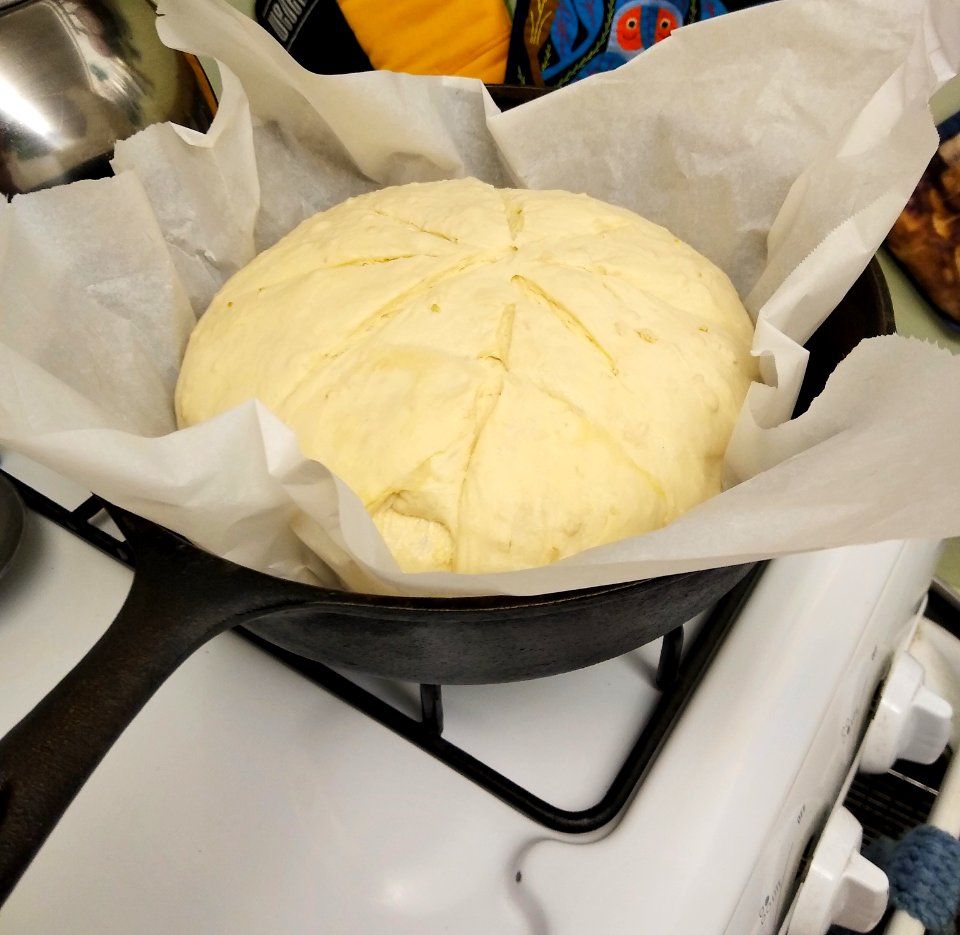 Unbaked Dutch Oven Sourdough Bread
