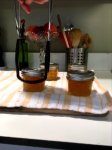 Cooling processed jam jars photo