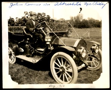 John Renner in Albrecht's Halladay, August 1910 photo