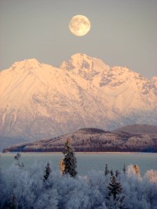 Moon Over Lake Clark photo