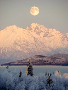 Moon Over Lake Clark