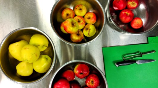 Clean apples ready for peeling
