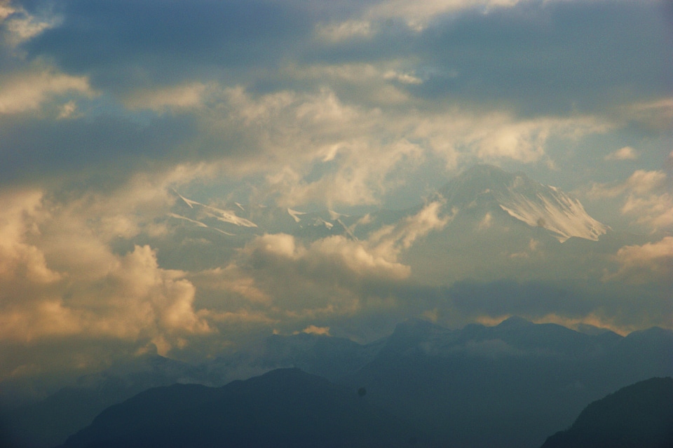 Snowfall white peaks