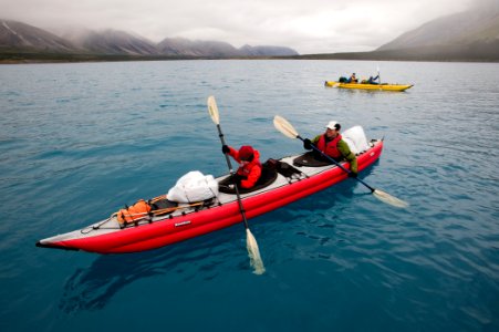 Kayakers on Twin Lakes photo