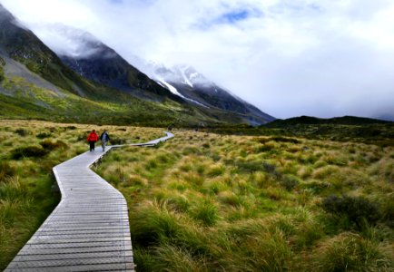The broadwalk Hooker Valley. NZ photo