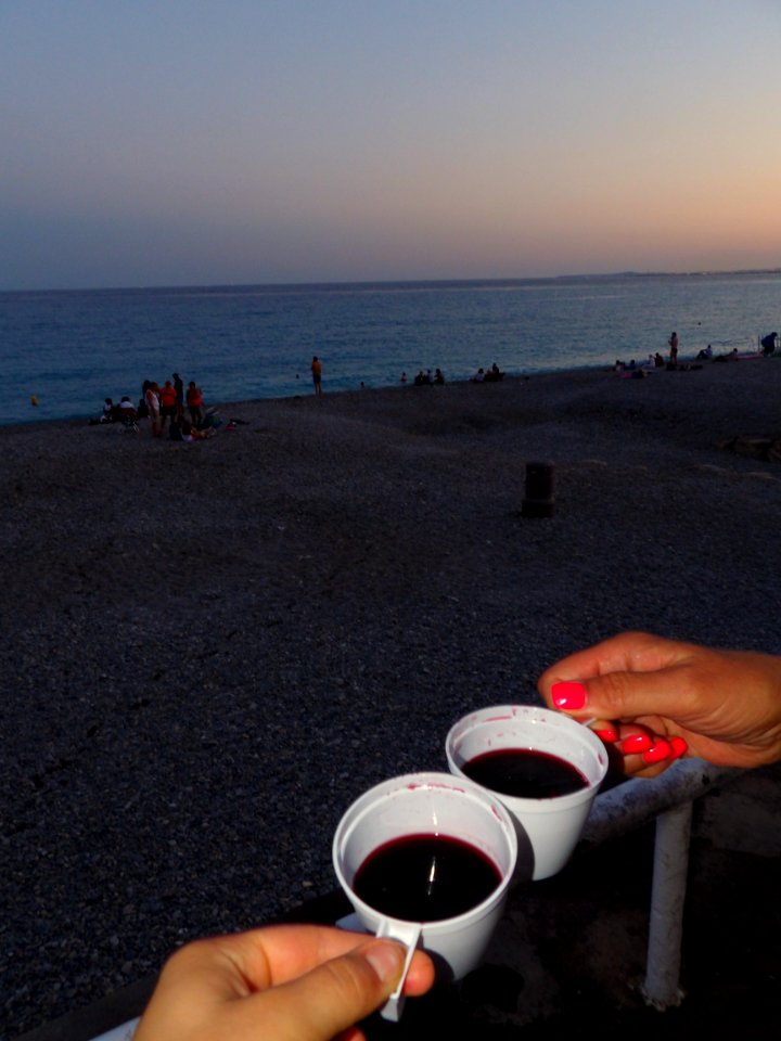 To Nice, red wine, and good health!