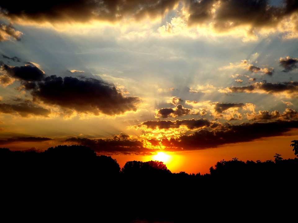Sun twilight in the evening