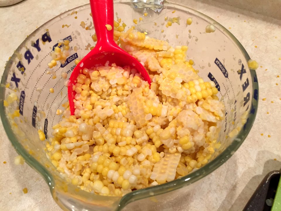 Corn in glass measuring container