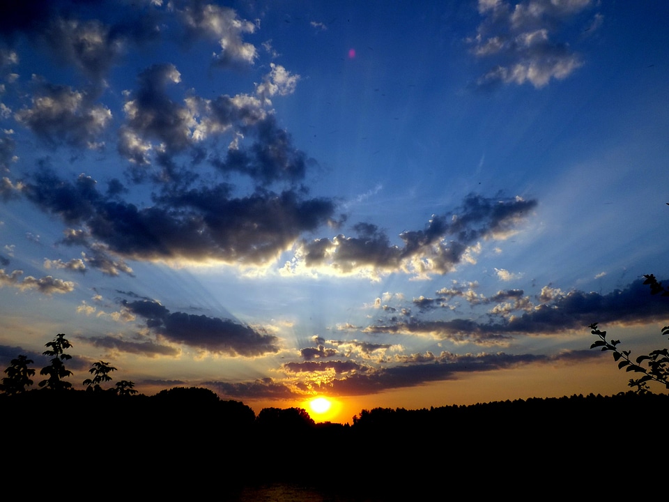 Sun twilight in the evening