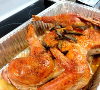 Spatchcocked turkey