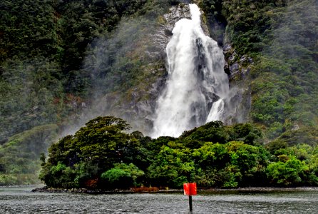 The Bowen Falls. Milford Sound.NZ photo