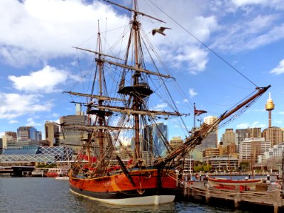 Replica of James Cook's HMB Endeavour. Sydney. photo