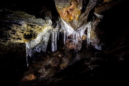 Ice formations in Boy Scout Cave