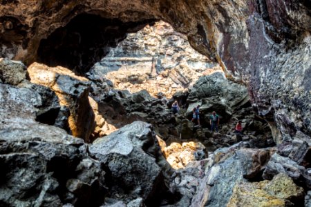 Indian Tunnel hikers