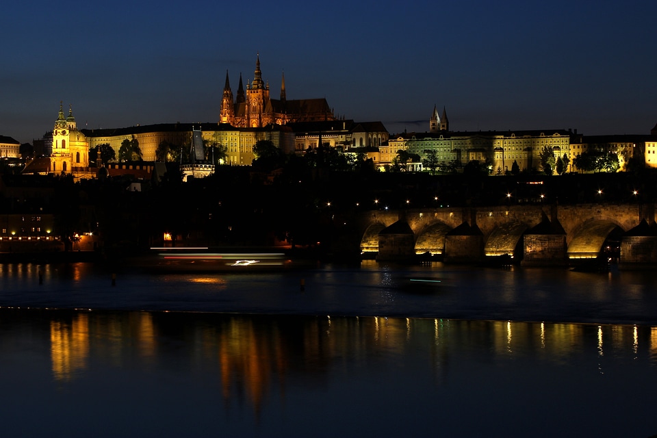 Night bridge castle
