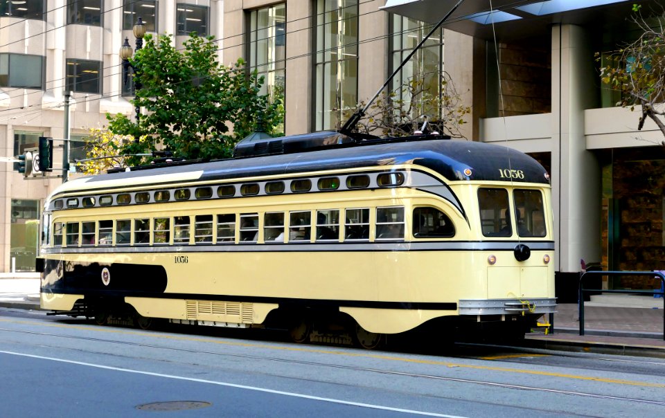 Historic Streetcars in San Francisco No.1056.