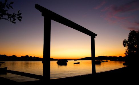 Sunrise over the Noosa River. photo