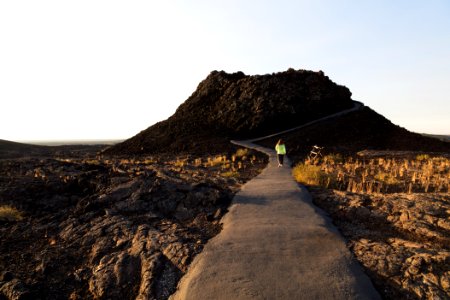 Lone Hiker on Spatter Cones Trail