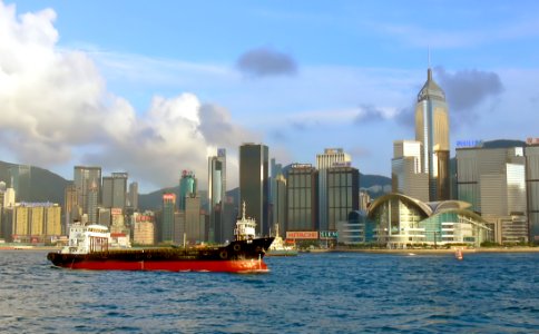 Hong Kong harbour and skyline. photo