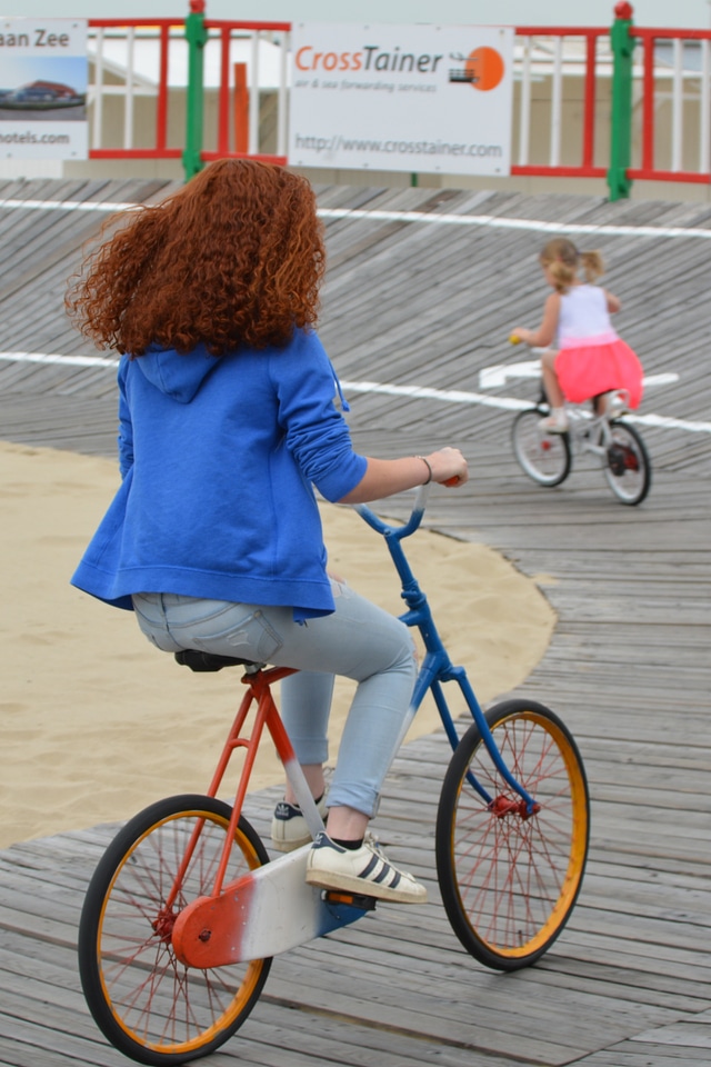 Girl arena bike track