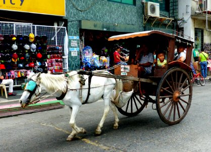 Horse drawn transport Laoag. Philippines. photo
