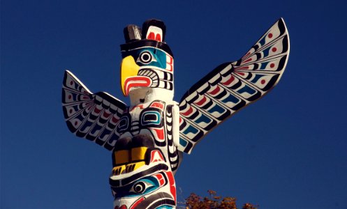 Totem Poles Stanley Park. Vancouver. photo