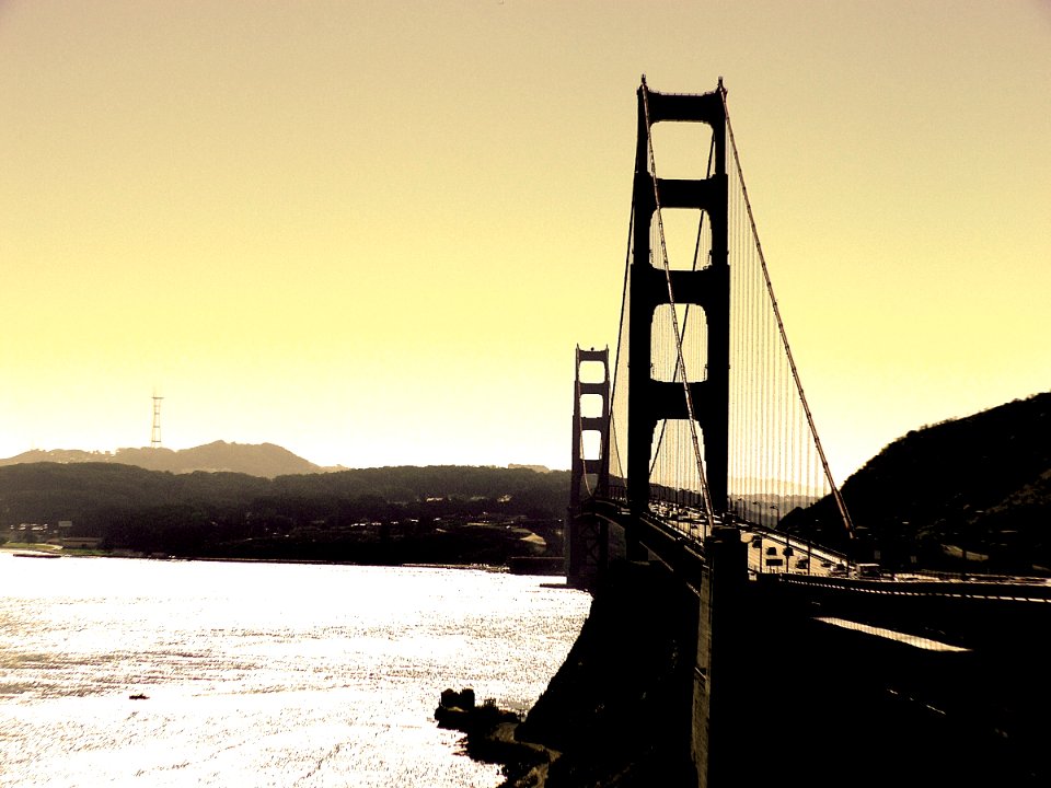 The Golden Gate Bridge.