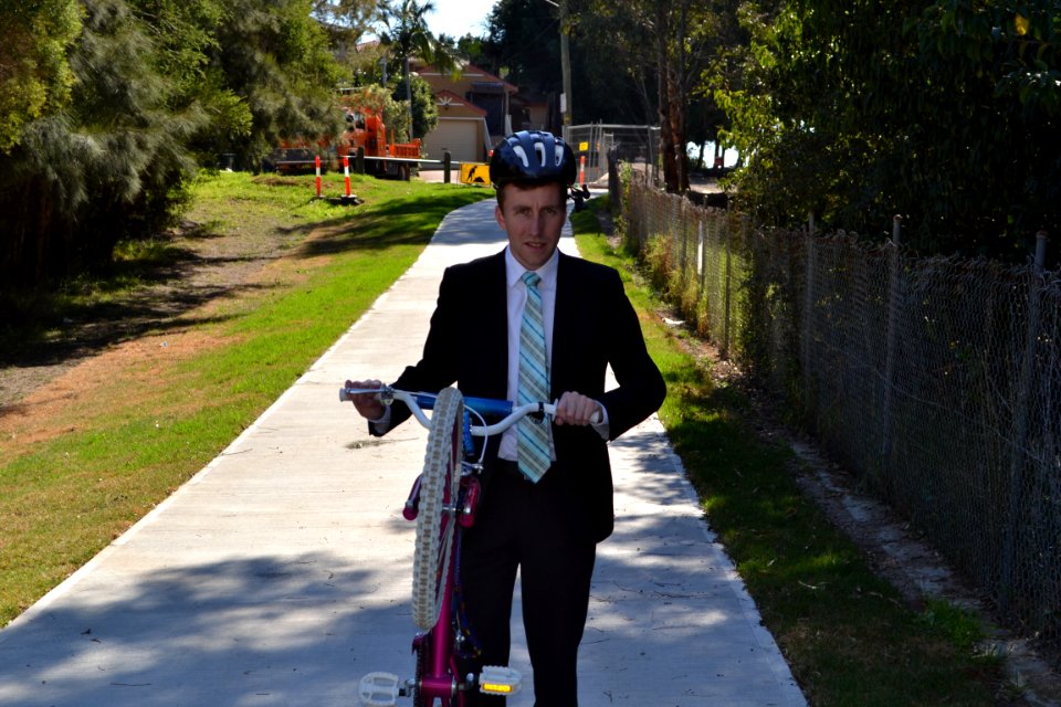 Holroyd City Council Mayor Ross Grove opening Rita Street cycleway path