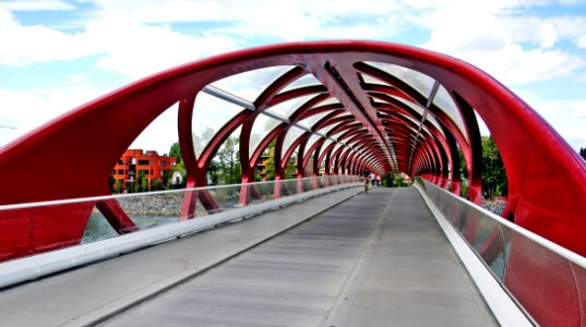 Peace Bridge over The Bow River Calgary.