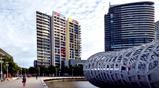 Southbank and the Webb Bridge. Melbourne. photo