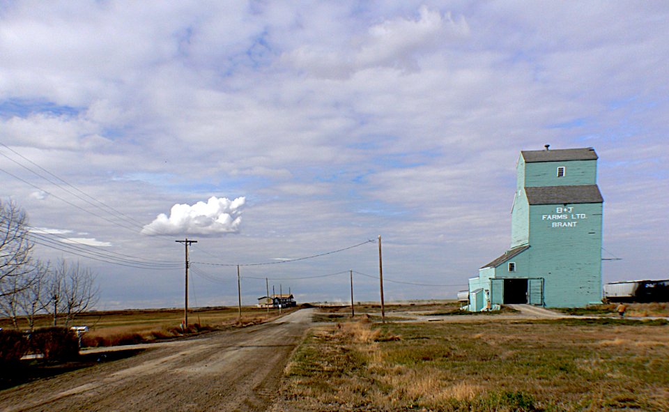 Grain elevator. Brant Alberta Canada. photo