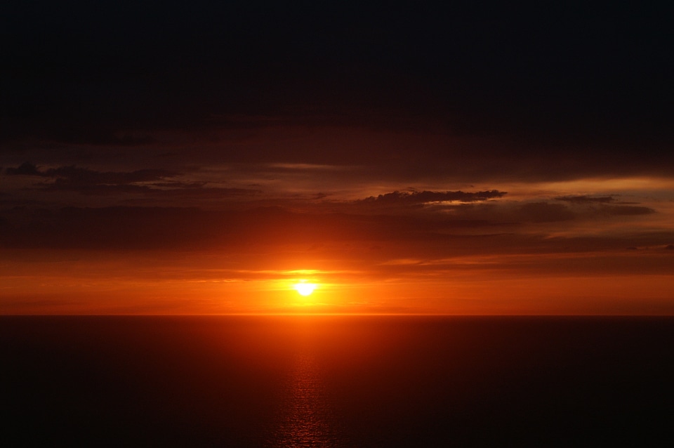 Seascape evening seaside