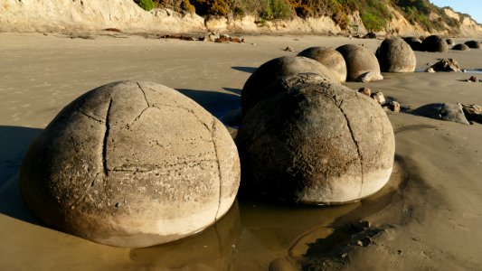 Moeraki boulders. Otago. NZ photo