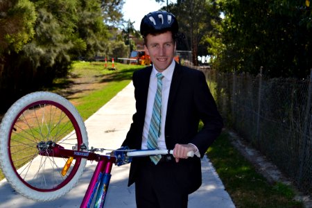 Holroyd City Council Mayor Ross Grove opening Rita Street cycleway path