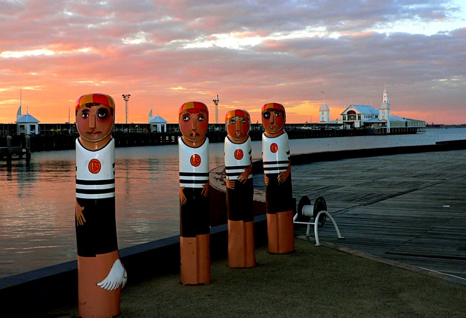 Bollards Geelong waterfront. Aust.