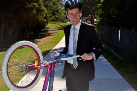 Holroyd City Council Mayor Ross Grove opening Rita Street cycleway path