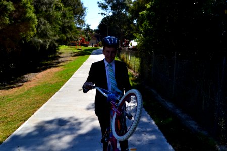 Holroyd City Council Mayor Ross Grove opening Rita Street cycleway path