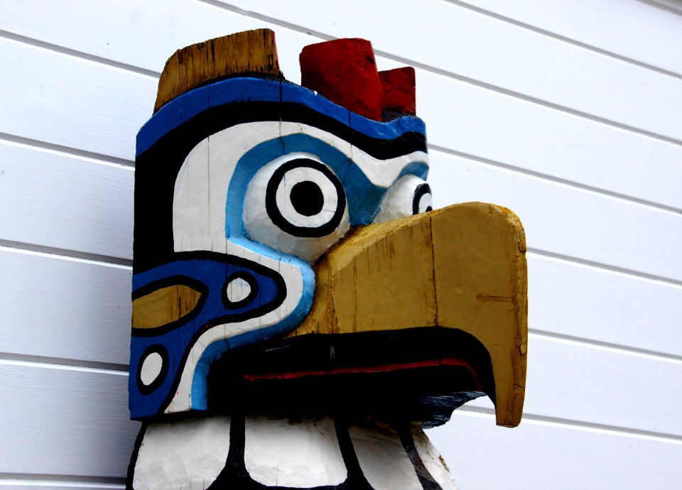 Totem pole Skegway Alaska.