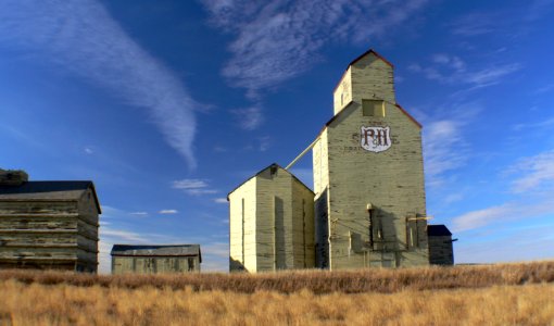 Grain elevators. Mossleigh Alberta photo