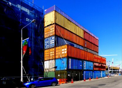 Container wall. Christchurch NZ photo