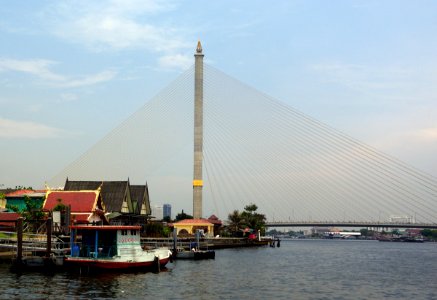 The Rama VIII Bridge. Chao Phraya Bangkok. photo