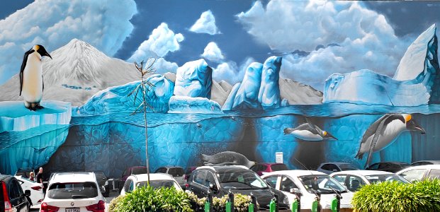 Antarctic Mural Cathedral SQ Christchurch. photo