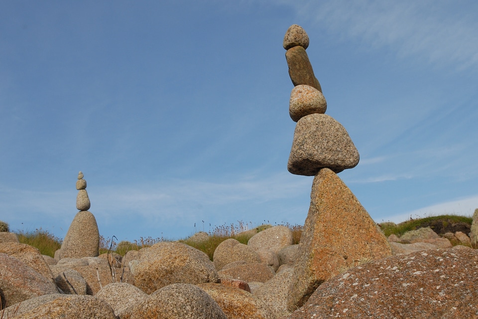 Stones cairn landscape