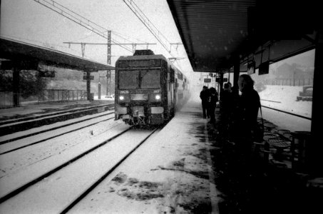 Train and snow photo