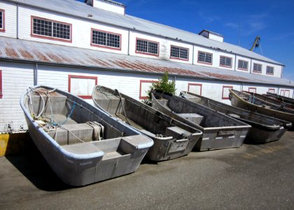 Row of Boats at Fish Plant