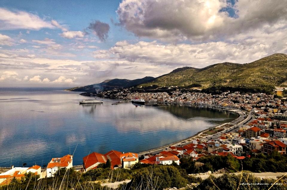 View of Samos Town in winter