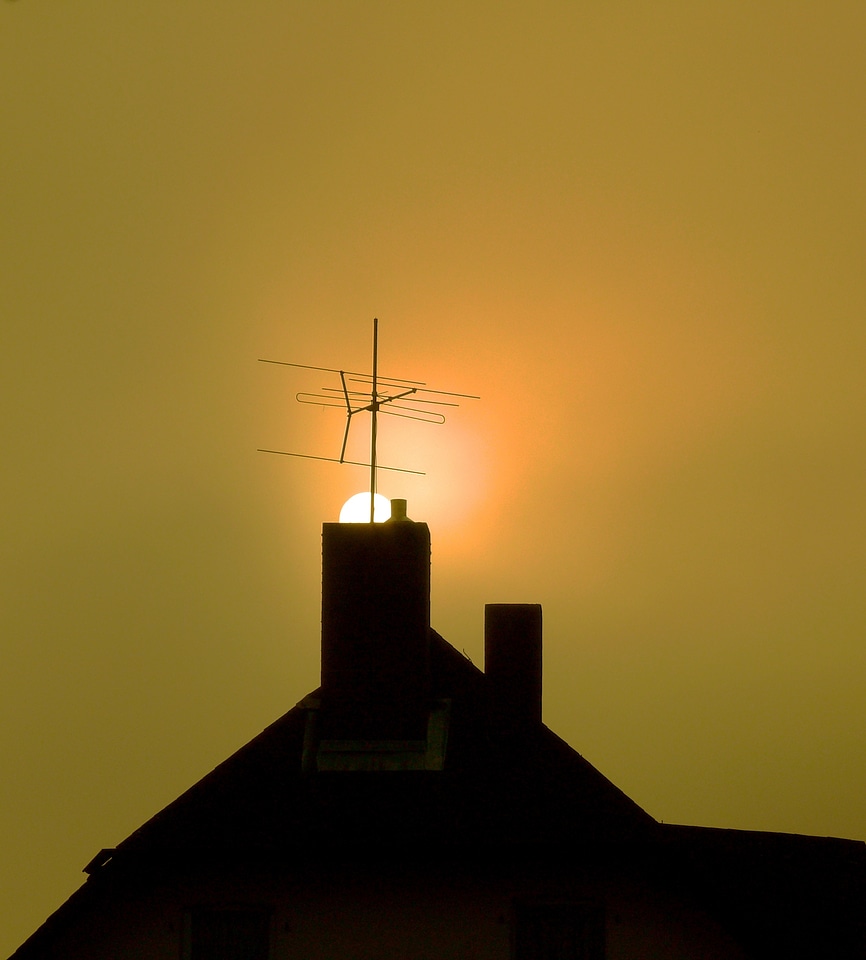 Sunset house building